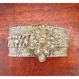 Antique African Brass Hinged Cuff Bracelet